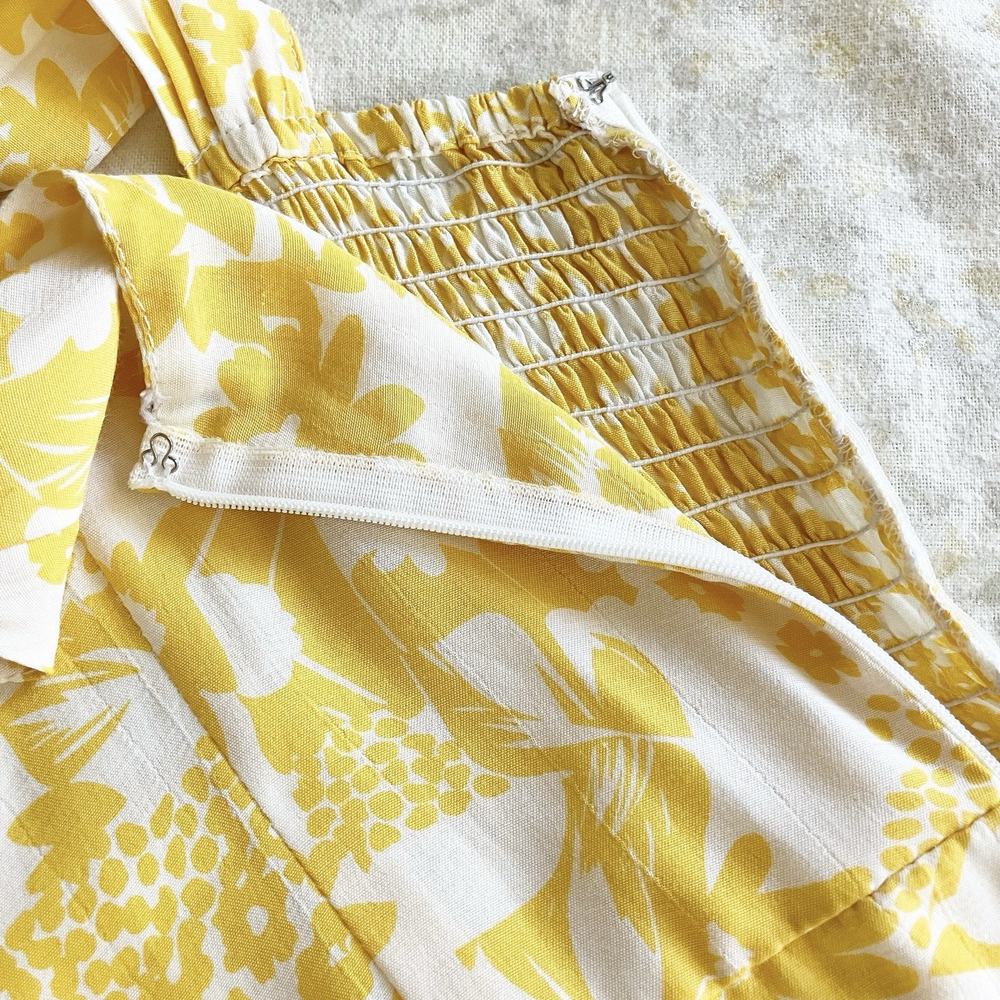 Faithfull the Brand Size 4 Kabash Jumpsuit Romper Yellow Floral Print Ruffle - Picture 11 of 13